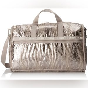 LESPORTSAC silver snake Large Weekender Handbag